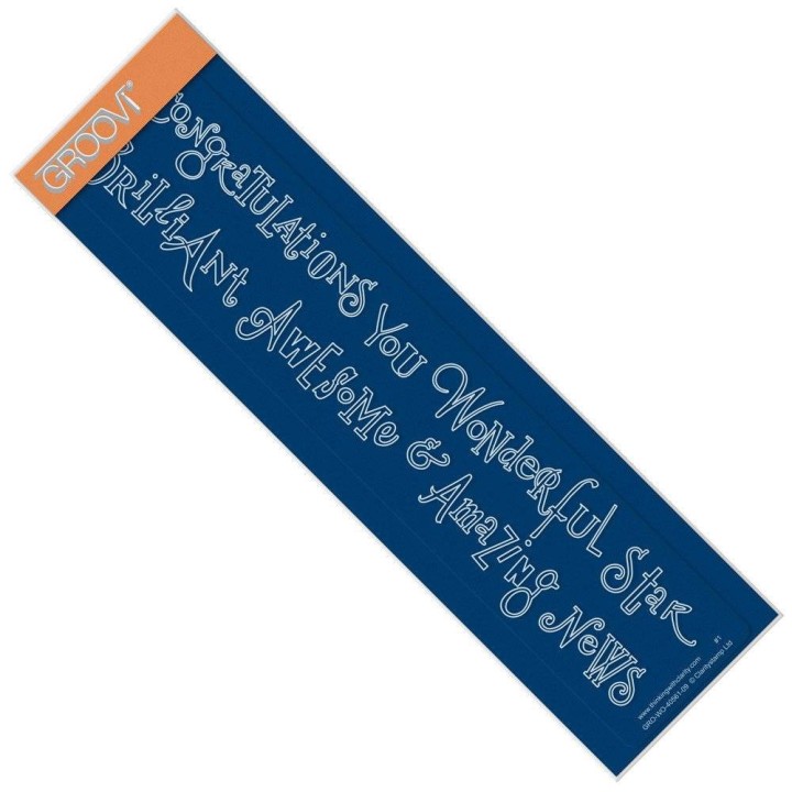 (GRO-WO-40561-09)Groovi Border Plate Congratulations & Brilliant Word Chains
