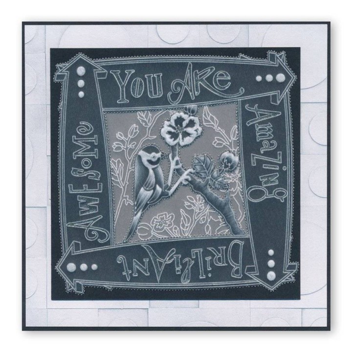 (GRO-WO-40561-09)Groovi Border Plate Congratulations & Brilliant Word Chains
