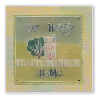 (GRO-WO-40563-09)Groovi Border Plate Family & Blessings Word Chains