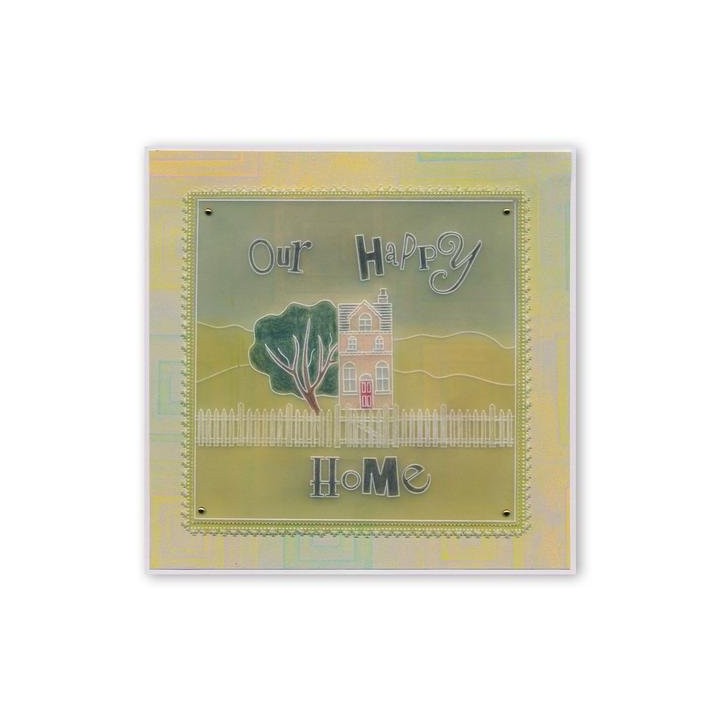 (GRO-WO-40563-09)Groovi Border Plate Family & Blessings Word Chains