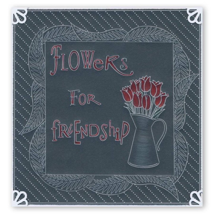 (GRO-WO-40564-09)Groovi Border Plate Gratitude & Sending Word Chains