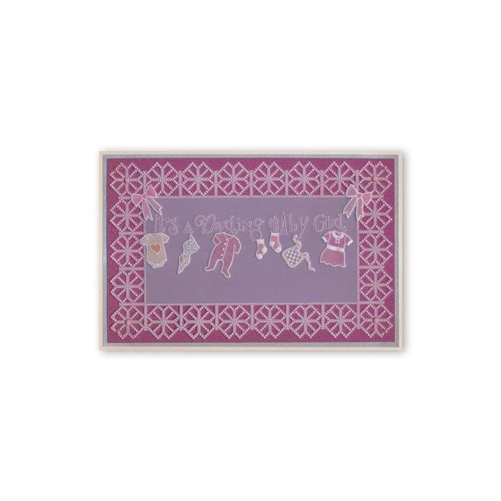 (GRO-WO-40568-09)Groovi Border Plate Birthday & Darling Word Chains