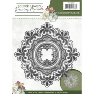 (PM10091)Die - Precious Marieke - Fantastic Flowers - Round flowers frame