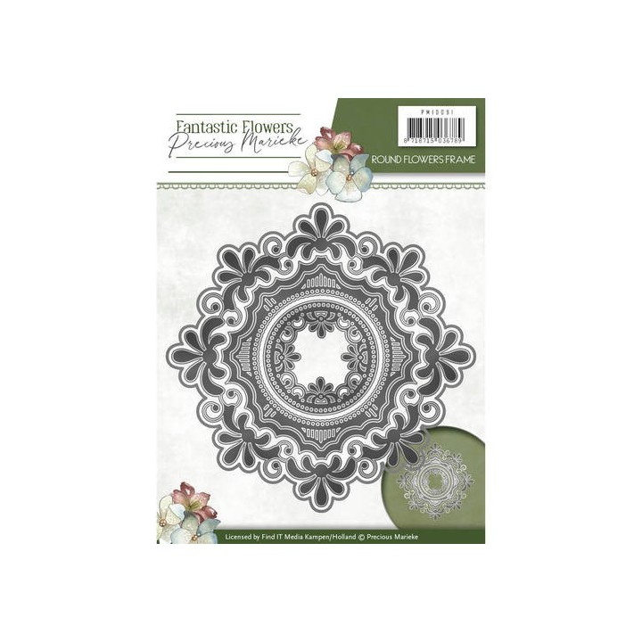 (PM10091)Die - Precious Marieke - Fantastic Flowers - Round flowers frame