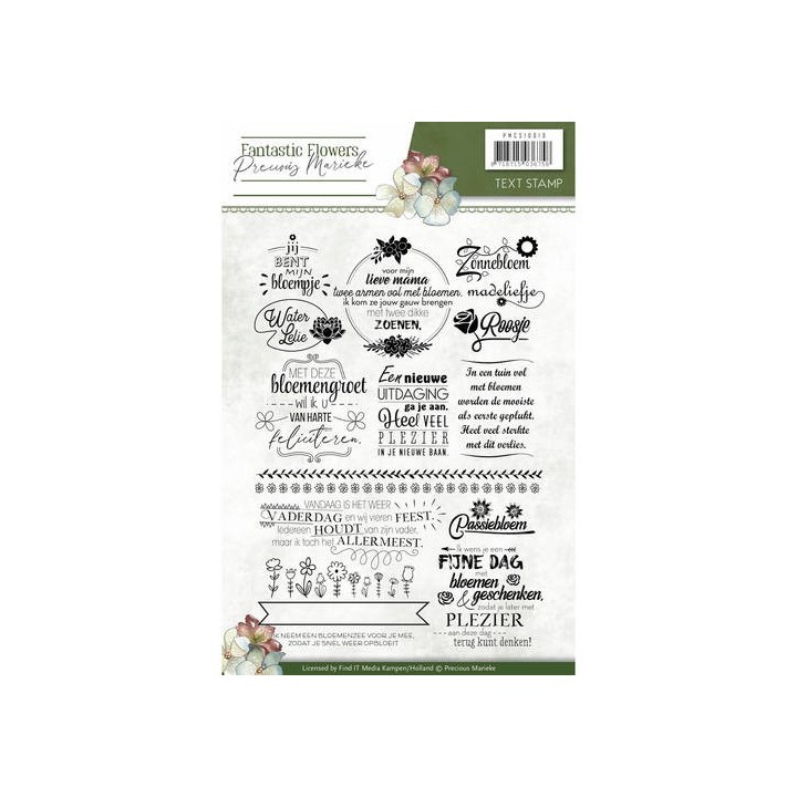 (PMCS10019)Clearstamp - Precious Marieke - Fantastic Flowers text