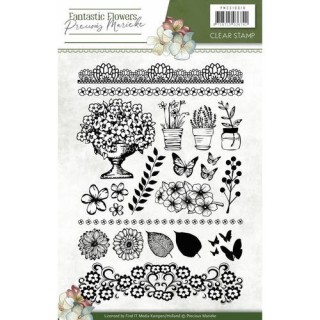(PMCS10018)Clearstamp - Precious Marieke - Fantastic Flowers