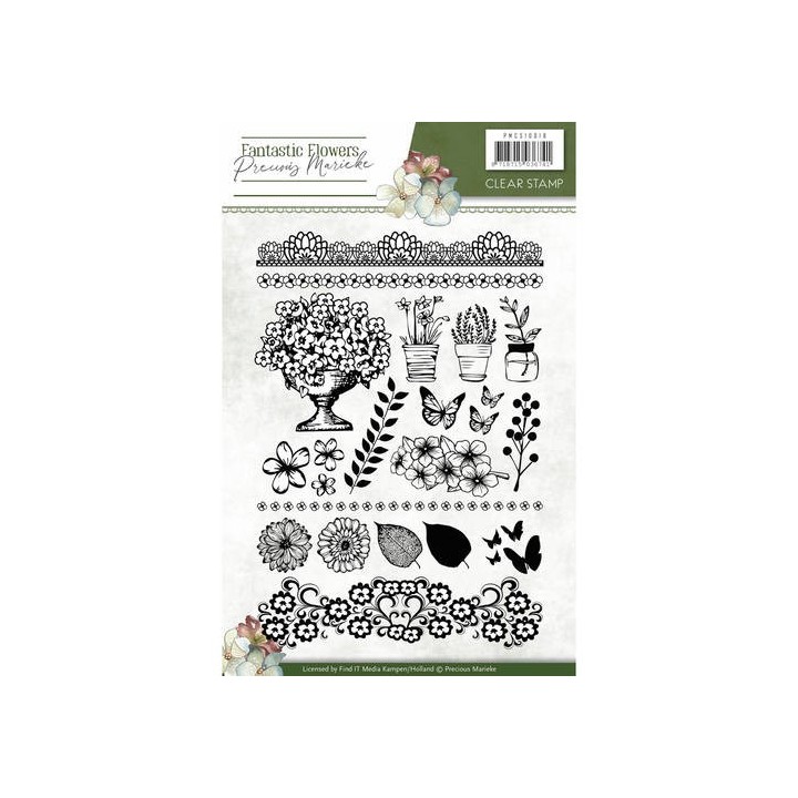 (PMCS10018)Clearstamp - Precious Marieke - Fantastic Flowers