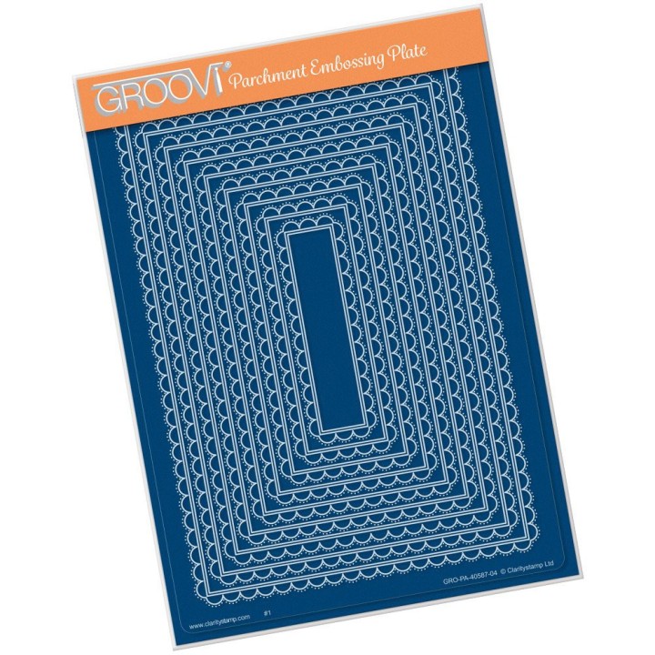 (GRO-PA-40587-04)Groovi Plate A5 nested scallop rectangles