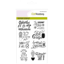 (1256)CraftEmotions clearstamps A6 -cactus handlettering (NL) Botanical Nature