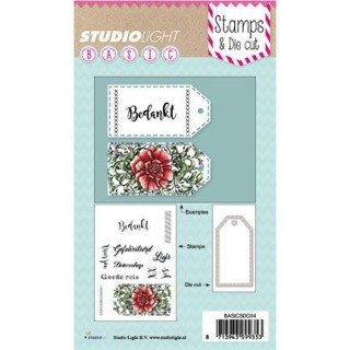 (BASICSDC04)StudioLight Stamps Basics + Die Cut Gefeliciteerd, Beterschap