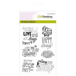 (1258)CraftEmotions clearstamps A6 -birthday handlettering (Eng)
