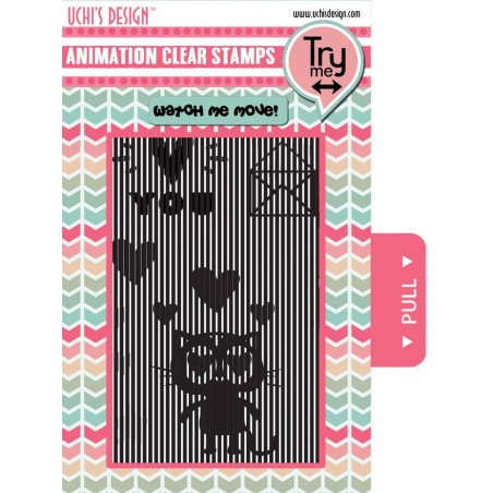 (AS3)Uchi's Design Animation Clear Stamp Loving Cat