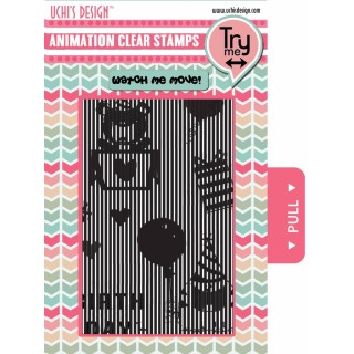 (AS1)Uchi's Design Animation Clear Stamp Happy Birthday