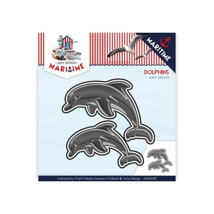 (ADD10102)Die - Amy Design - Maritime - Dolphins