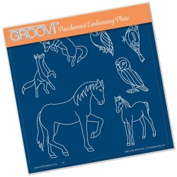 (GRO-AN-40615-03)Groovi Plate A5 COUNTRY ANIMALS