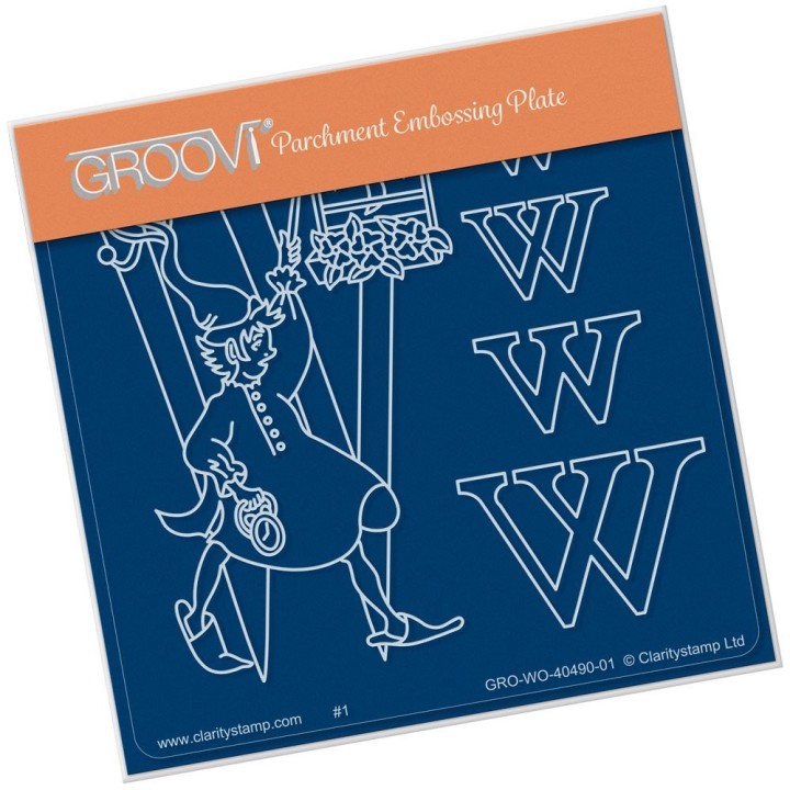 (GRO-WO-40490-01)Groovi® Baby plate A6 NURSERY RHYME 'W'