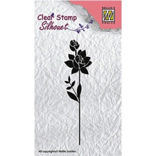 (SIL017)Nellie`s Choice Clearstamp - Flower silhouettes flower-11