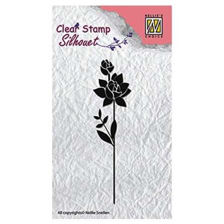 (SIL017)Nellie`s Choice Clearstamp - Flower silhouettes flower-11