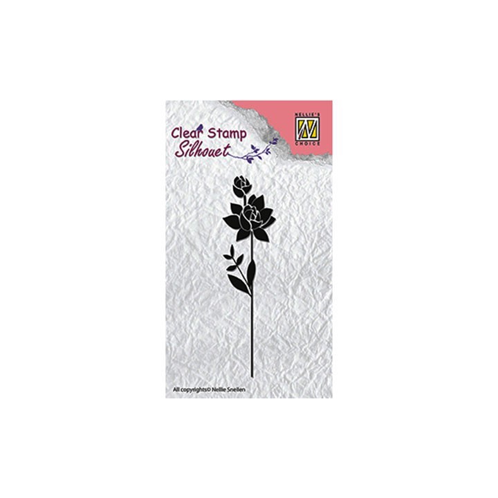 (SIL017)Nellie`s Choice Clearstamp - Flower silhouettes flower-11