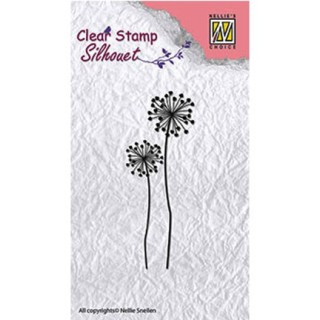 (SIL015)Nellie`s Choice Clearstamp - Flower silhouettes flower-9