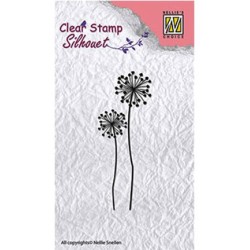 (SIL015)Nellie`s Choice Clearstamp - Flower silhouettes flower-9