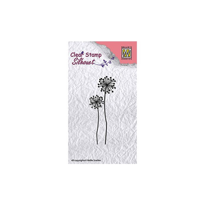 (SIL015)Nellie`s Choice Clearstamp - Flower silhouettes flower-9