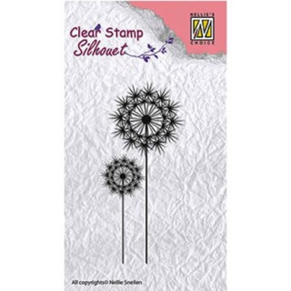 (SIL014)Nellie`s Choice Clearstamp - Flower silhouettes flower-8