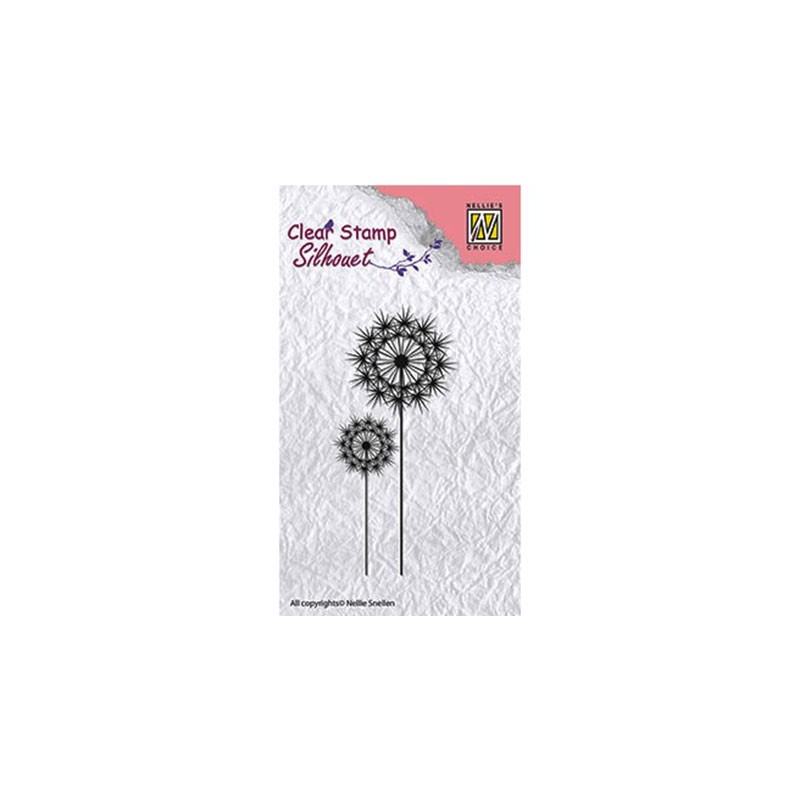 (SIL014)Nellie`s Choice Clearstamp - Flower silhouettes flower-8