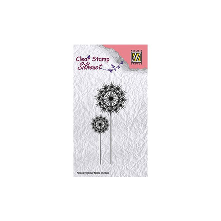 (SIL014)Nellie`s Choice Clearstamp - Flower silhouettes flower-8