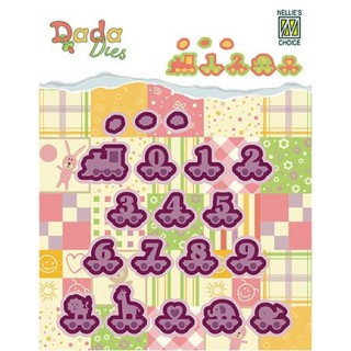 (DDD006)Nellie's Shape Dies DADA Baby Alphabet train Numbers
