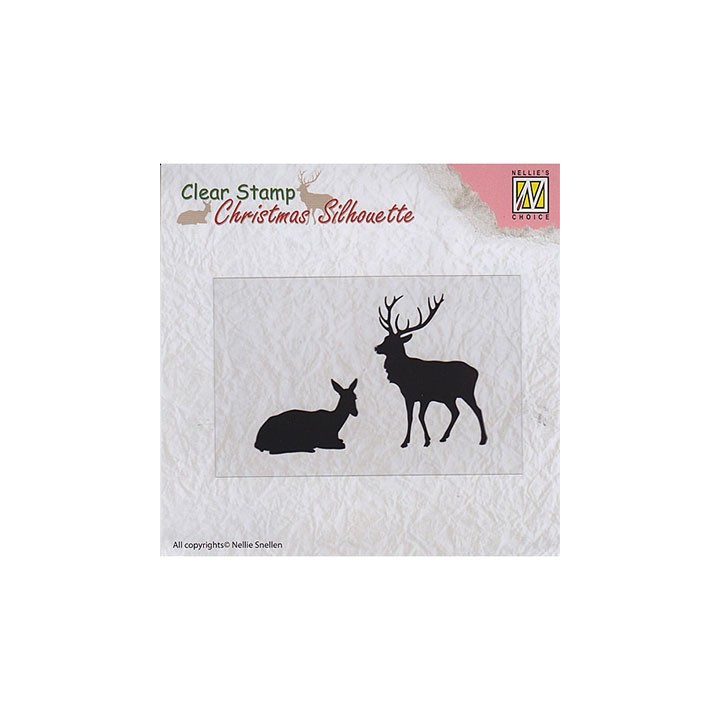 (CSIL001)Nellie's Choice Clear stamps Christmas Silhouette Reindeer