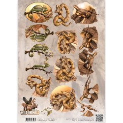 (CD10869)3D Knipvel - Amy Design - Wild Animals - Reptiles
