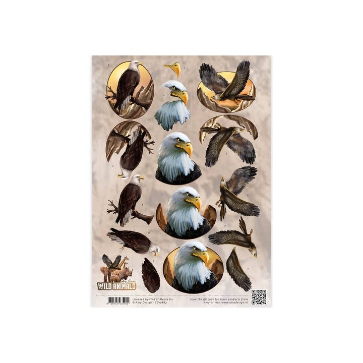 (CD10867)3D Knipvel - Amy Design - Wild Animals - Eagles