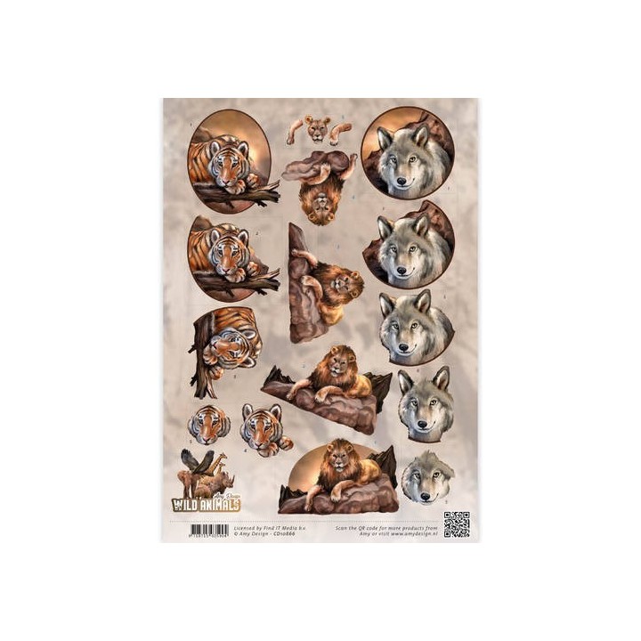 (CD10866)3D Knipvel - Amy Design - Wild Animals - Big Five 1