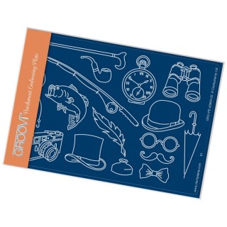 (GRO-TV-40664-02)Groovi® plate A6 GENTLEMEN'S ACCESSORIES