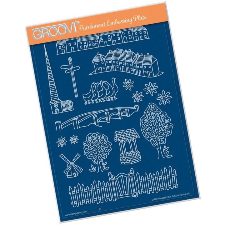 (GRO-HO-40682-04)Groovi Plate A5 VILLAGE LIFE