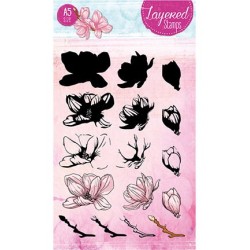(STAMPLS23)Clear Stamps Layered Flower Stamps nr.23
