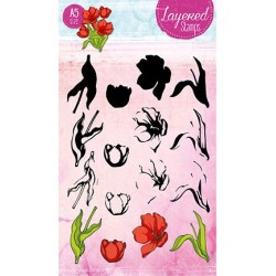 (STAMPLS24)Clear Stamps Layered Flower Stamps nr.24
