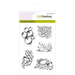 (1265)CraftEmotions clearstamps A6 - water drops-splash