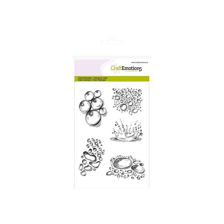 (1265)CraftEmotions clearstamps A6 - water drops-splash