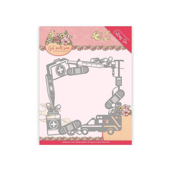 (YCD10100)Die - Yvonne Creations - Get Well Soon - Get Well Frame