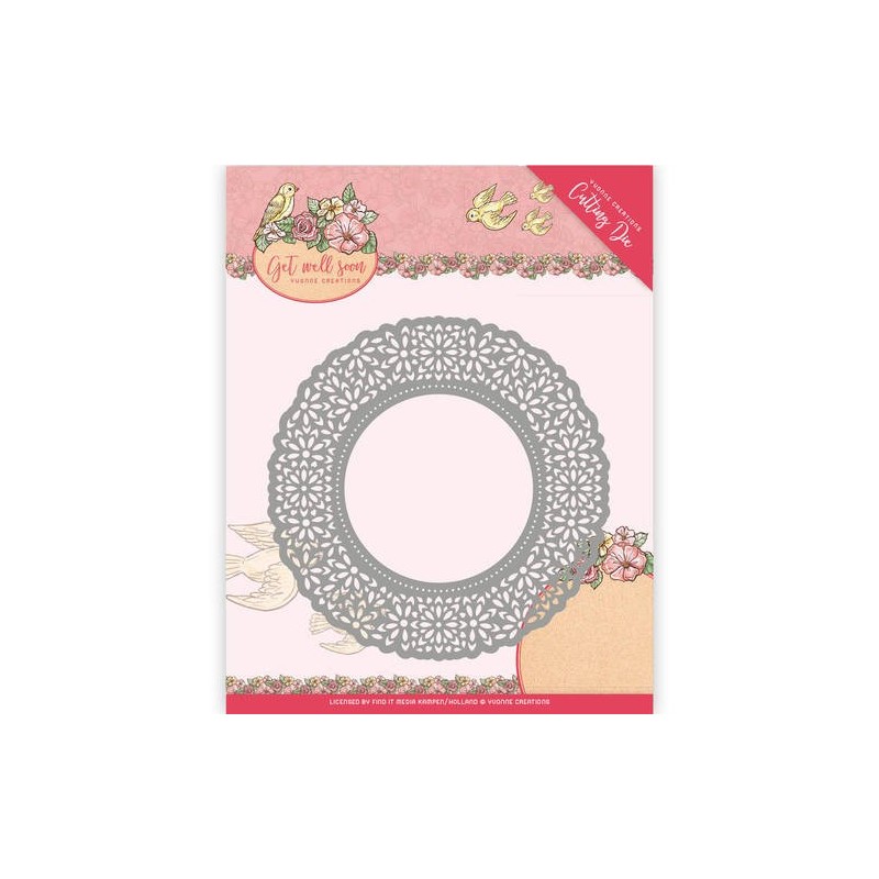 (YCD10101)Die - Yvonne Creations - Get Well Soon - Flower Doily
