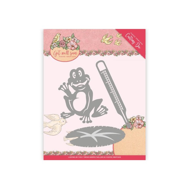 (YCD10103)Die - Yvonne Creations - Get Well Soon - Get well frog