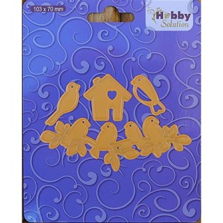 (HSFD002)Hobby Solutions Dies Birds,branch, birdhouse