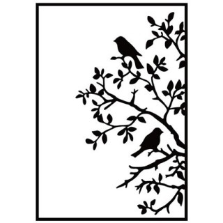 (HSF017)Embossing Folder Birds on branch