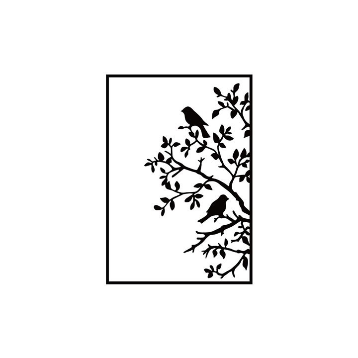 (HSF017)Embossing Folder Birds on branch