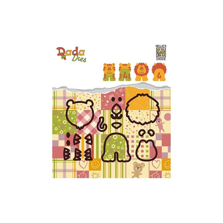 (DDD008)Nellie's Shape Dies DADA Tiger & Lion (build-up)