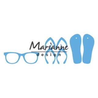 (LR0477)Creatables stencil Flip flops & sun glasses