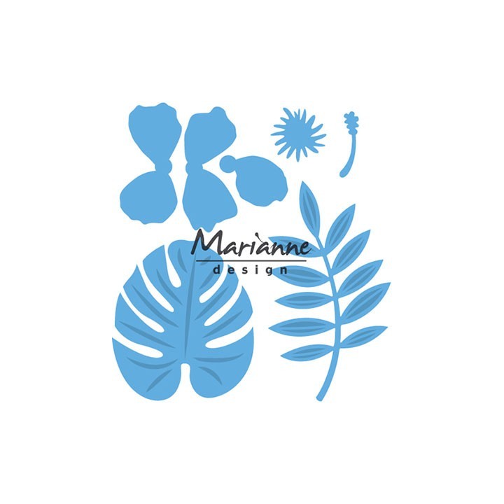 (LR0478)Creatables stencil Hibiscus & tropical leaves
