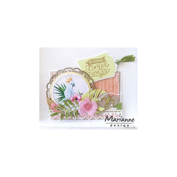 (LR0478)Creatables stencil Hibiscus & tropical leaves